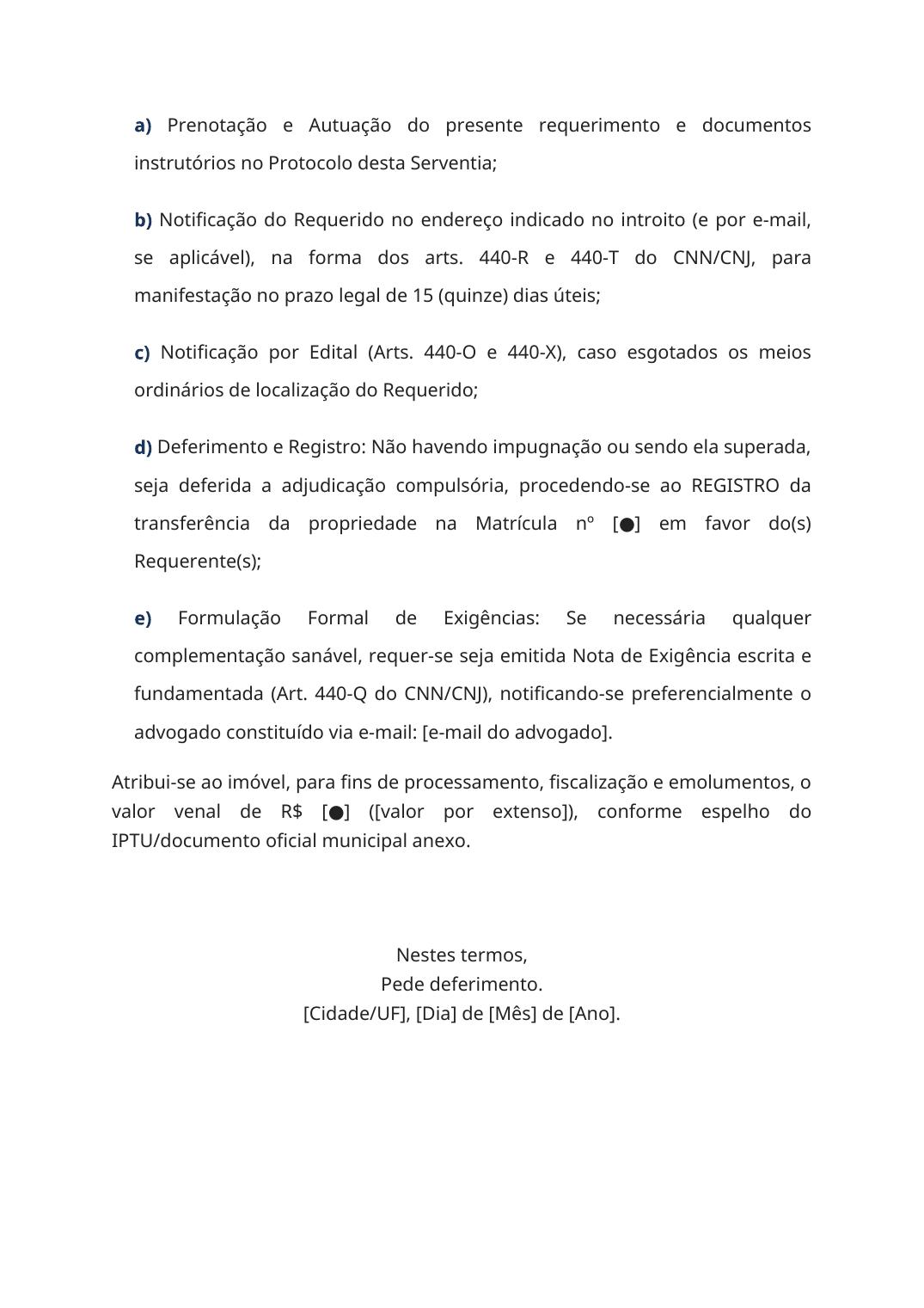 Prévia da página 5 do requerimento de adjudicação compulsória extrajudicial