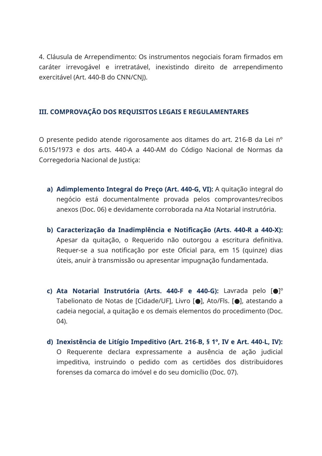 Prévia da página 3 do requerimento de adjudicação compulsória extrajudicial